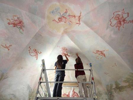 Hudičev turn, restavriranje fresk, Anja Urbanc